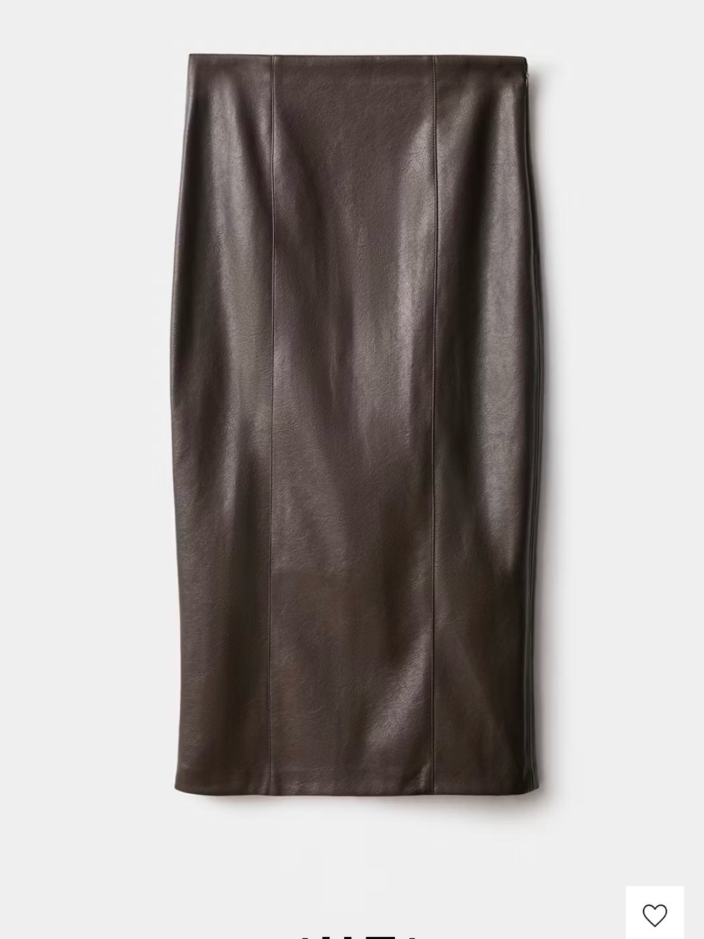 Mango Dark Brown Leather Pencil Skirt